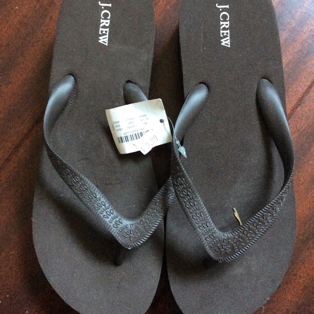 NWT J Crew platform flip flops